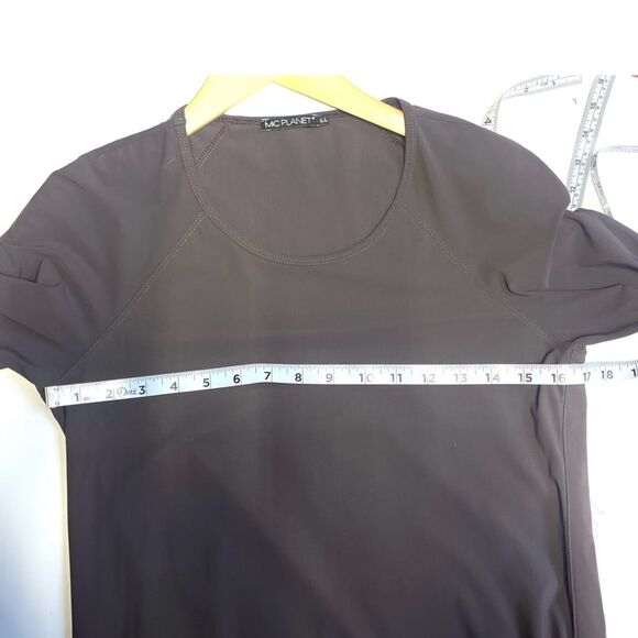 MC Planet by Innate Asymmetrical Lagenlook Long Sleeve Dress in Brown 10 NWOT - Picture 12 of 15